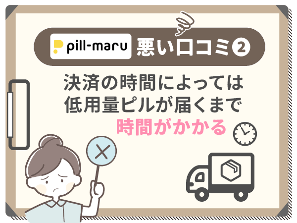 決済の時間によっては手元に低用量ピルが届くまで時間がかかる