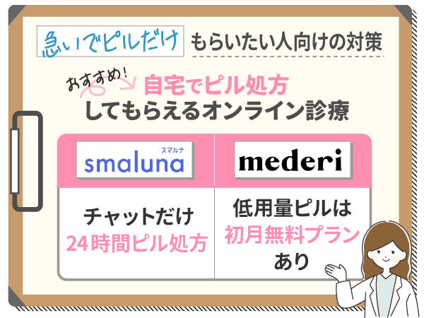 急いでピルだけもらいたい人向け！