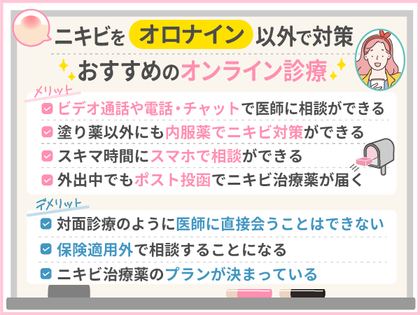 ニキビをオロナイン以外で対策するおすすめのオンライン診療